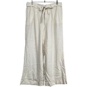 Sonoma Wide Leg Linen Blend Pants Women’s XL High Rise Ivory Cream